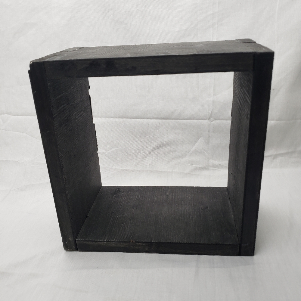 Black Wooden Square Wall Shelf Shadow Box